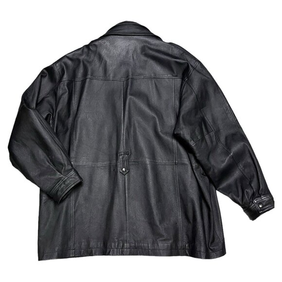 VINTAGE Y2K Genuine Leather Phase 2 Designer Retro Jacket Coat Mens 2XL - Picture 4 of 4